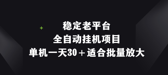 稳定老平台，全自动挂JI项目，单机一天30+适合批量放大