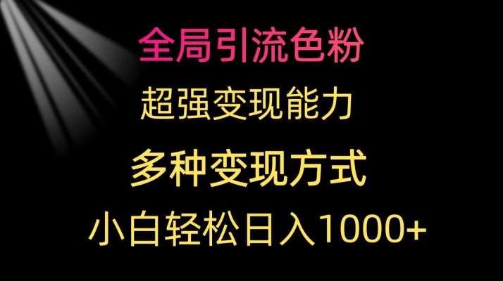 全局引流色粉，超强变现能力，多种变现方式，小白轻松日入1000+|云雀资源分享