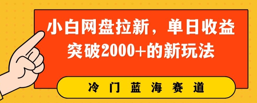 小白网盘拉新，单日收益突破2000+的新玩法|云雀资源分享