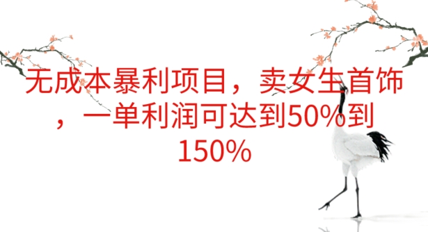 无成本暴利项目，卖女生首饰，一单利润可达到50%到150%|云雀资源分享