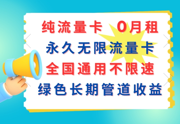 纯流量卡，0月租，永久无限流量卡，全国通用不限速，绿色长期管道收益|云雀资源分享