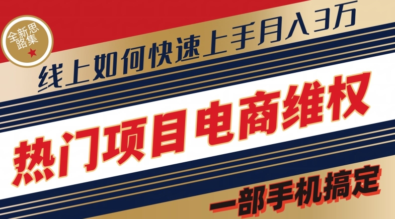 热门项目电商维权全新思路集，一部手机搞定【仅揭秘】|云雀资源分享