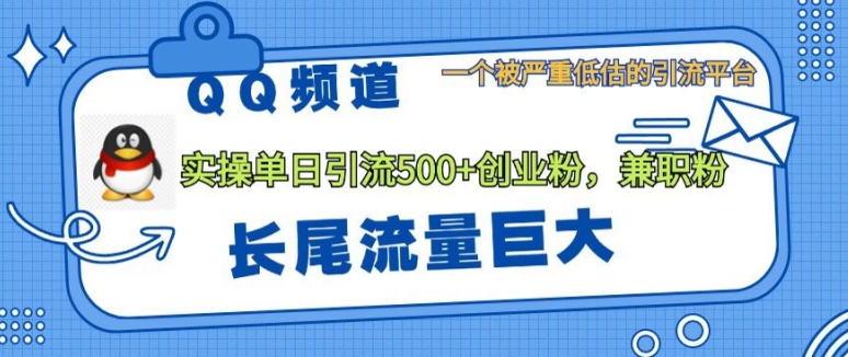 QQ频道靠长尾流量每日引流创业粉500+，实操月变现5K+|云雀资源分享