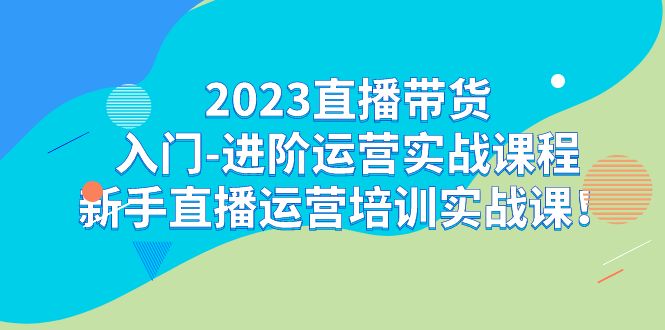 2023直播带货入门-进阶运营实战课程：新手直播运营培训实战课！|云雀资源分享