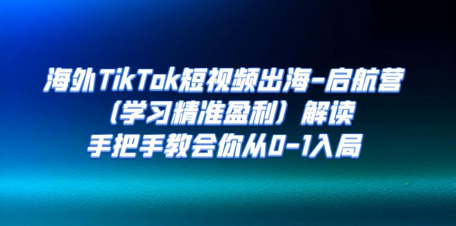 国外TikTok小视频出航-起航营（学习培训精确赢利）讲解，手把手的教会大家从0-1进入|云雀资源分享