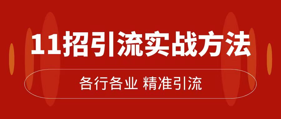 精准引流方法术：11吸引流实战演练方式，使你私域流量池加到爆（11堂课完整篇）|云雀资源分享