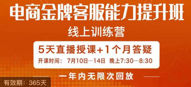 电商金牌客服能力提升班，提升网上客服水准便是你店面销售销售业绩的重要因素|云雀资源分享