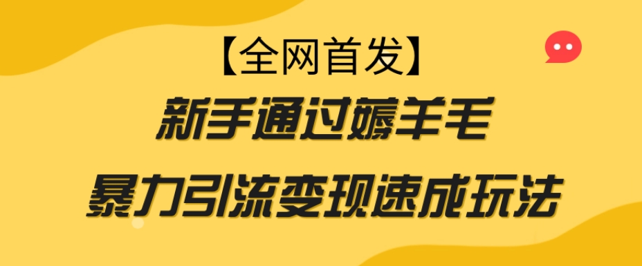 【独家首发】初学者根据撸羊毛暴力行为引流变现速学游戏玩法|云雀资源分享