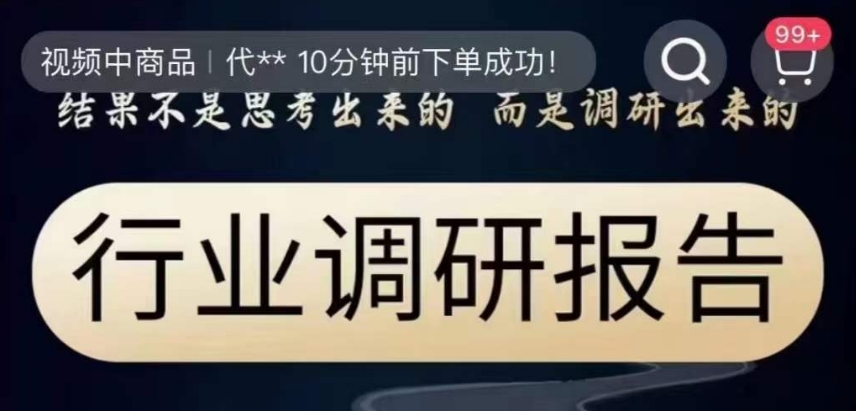 行业调研报告，结论并不是思索出的反而是调查出的|云雀资源分享