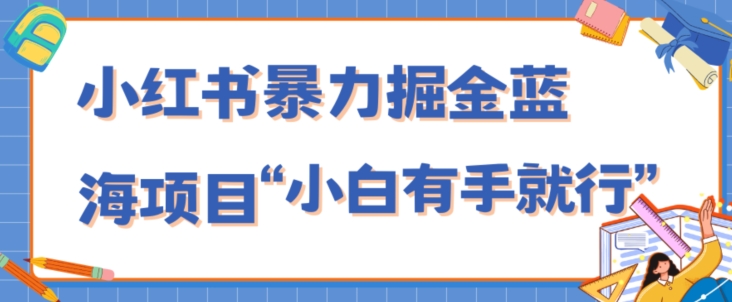 小红书的暴力行为掘金队蓝海项目，轻轻松松日入1000 、新手有手就行（附新推广方法，不违规）|云雀资源分享