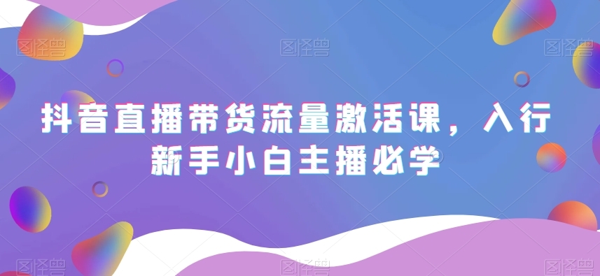 抖音直播带货流量激活课，入行新手小白主播必学|云雀资源分享