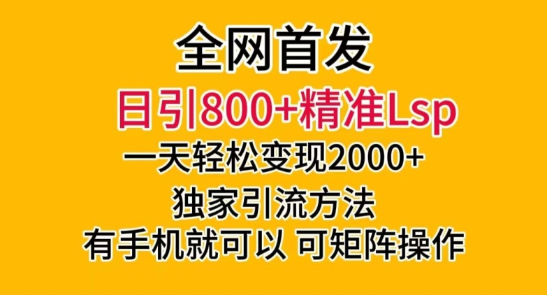 独家首发！日引800 精确老色批，一天转现2000 ，独家代理推广方法，可引流矩阵实际操作【揭密】|云雀资源分享