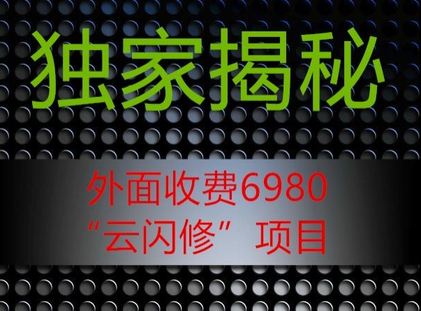 外面收费2980的”云闪修”项目大揭秘|云雀资源分享