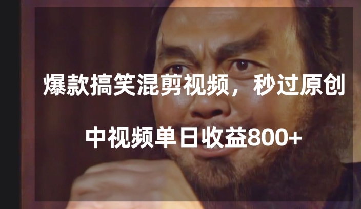 爆款搞笑混剪视频，百分百过原创，单日中视频播放收益800+【揭秘】|云雀资源分享