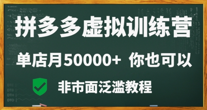 拼多多虚拟电商训练营月入30000+你也行，暴利稳定长久，副业首选|云雀资源分享