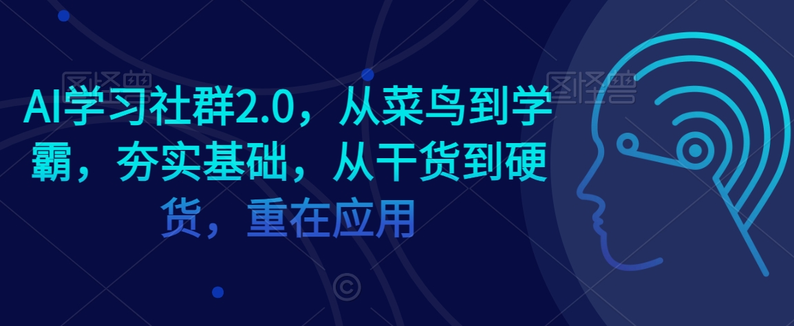 AI学习社群2.0，从菜鸟到学霸，夯实基础，从干货到硬货，重在应用|云雀资源分享