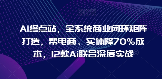 Ai终点站，全系统商业闭环矩阵打造，帮电商、实体降70%成本，12款Ai联合深度实战|云雀资源分享