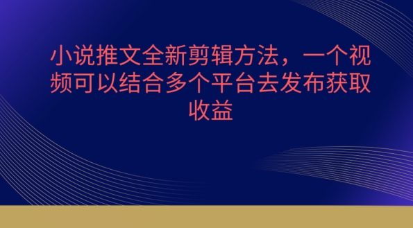 小说推文全新升级剪辑方法，一个视频需要结合各个平台去公布获得【揭密】|云雀资源分享