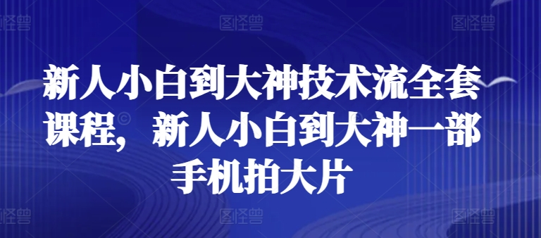 新手菜鸟到高手技术控整套课程内容，新手菜鸟到高手一部手机拍大片|云雀资源分享