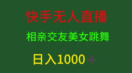 快手视频无人直播，单身交友，粉丝转现，日入1k|云雀资源分享