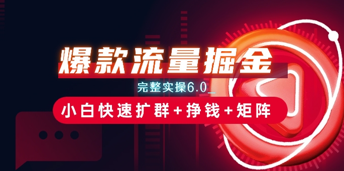 爆品总流量掘金队_详细实际操作6.0_新手迅速扩群 赚钱 引流矩阵构思【揭密】|云雀资源分享