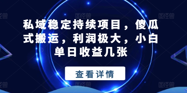 公域平稳不断新项目，简单化运送，盈利巨大，小白单日盈利多张【揭密】|云雀资源分享