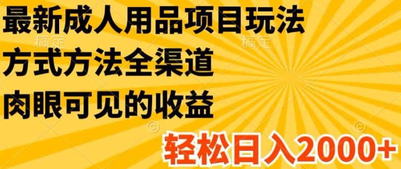 全新两性用品新项目游戏玩法，具体方法新零售，轻轻松松日入2K 【揭密】|云雀资源分享