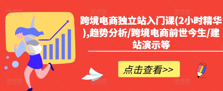 跨境电商独立站入门课(2小时精华),趋势分析/跨境电商前世今生/建站演示等|云雀资源分享