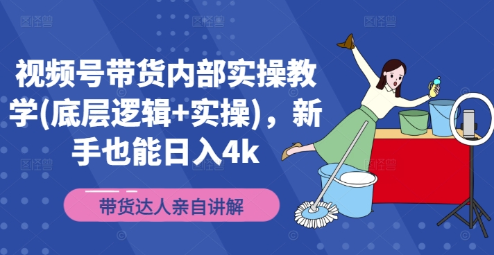 视频号带货内部结构实际操作课堂教学(底层思维 实际操作)，初学者也可以日入4k|云雀资源分享