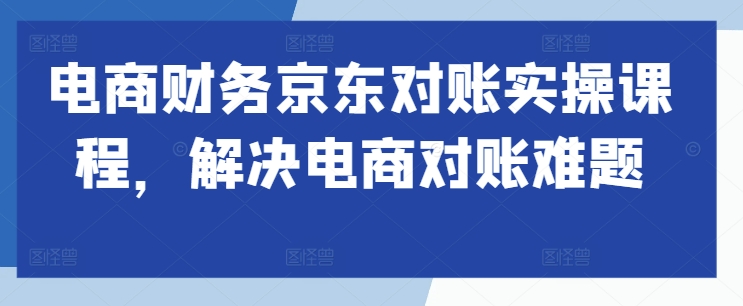 电商财务京东商城查账实操课程，处理电子商务查账难点|云雀资源分享