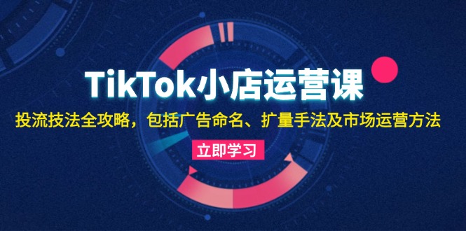 TikTok小商店运营课：投流手法攻略大全，包含广告宣传取名 扩量技巧以及市场运营方法|云雀资源分享