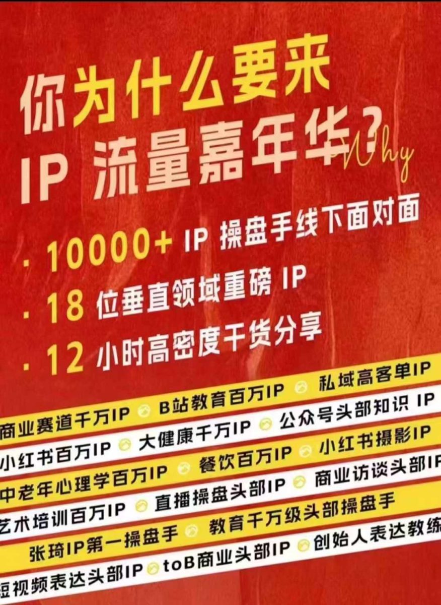 群响IP总流量嘉年华会，视频录像 IP武林2024珍藏版PPT|云雀资源分享