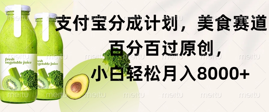 支付宝钱包分为方案，特色美食跑道，百分之百过原创设计，新手轻轻松松月入8000|云雀资源分享