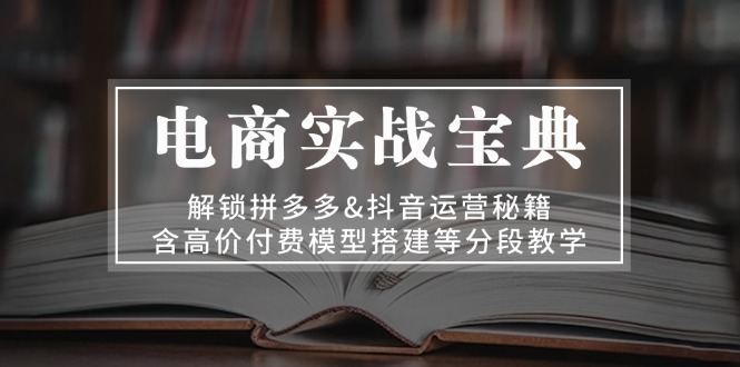 电商实战宝典 解锁拼多多&抖音运营秘籍 含高价付费模型搭建等分段教学|云雀资源分享