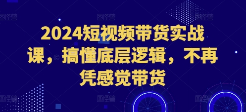 2024短视频带货实战课，搞懂底层逻辑，不再凭感觉带货|云雀资源分享