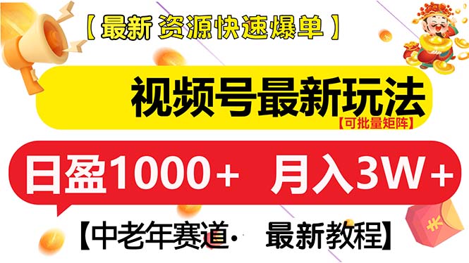 视频号最新玩法 中老年赛道 月入3W+|云雀资源分享