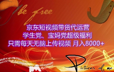 京东短视频带货代运营，学生党、宝妈党超级福利，只需每天无脑上传视频，月入8000+【仅揭秘】|云雀资源分享