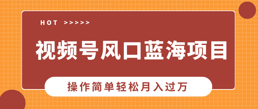 视频号风口蓝海项目，中老年人的流量密码，操作简单轻松月入过W|云雀资源分享