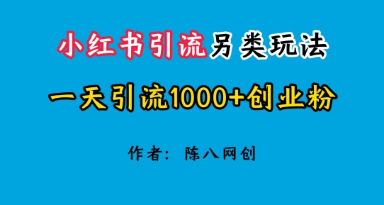 2024小红书引流另类玩法，一天引流1000 创业粉